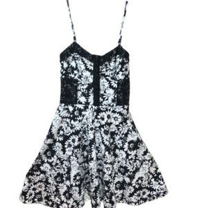 Bethany Mota Black, White Flower & Lace Dress Sz S